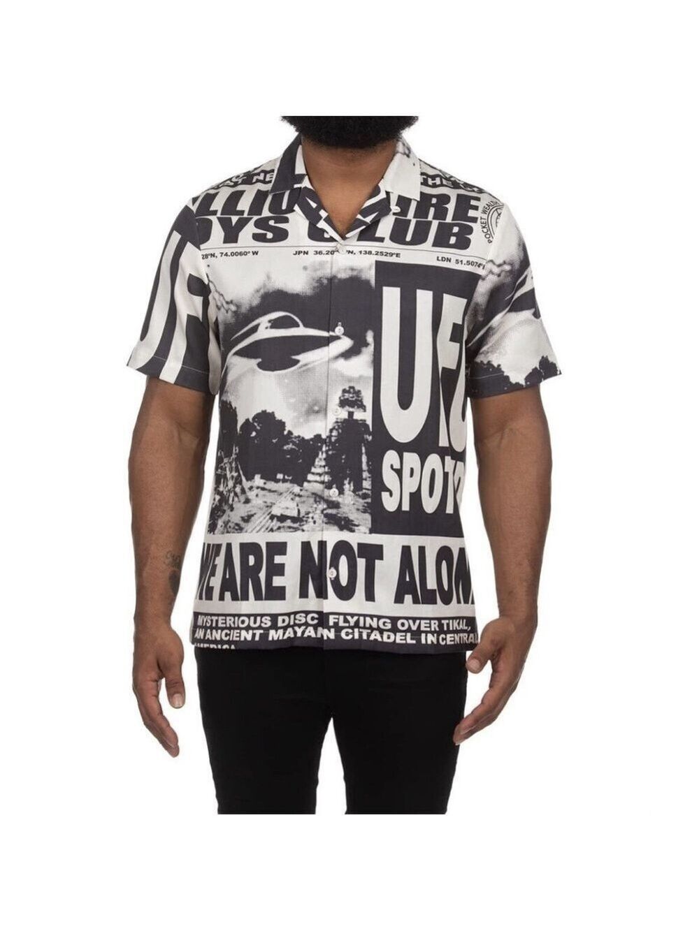 NWT. Billionaire Boys Club UFO Gardenia Button Down Short Sleeve Shirt Size XXL - Picture 2 of 13